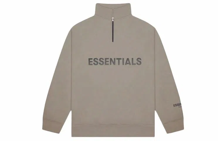 Fear of God Essentials FW20 Half Zip Sweatshirt Taupe