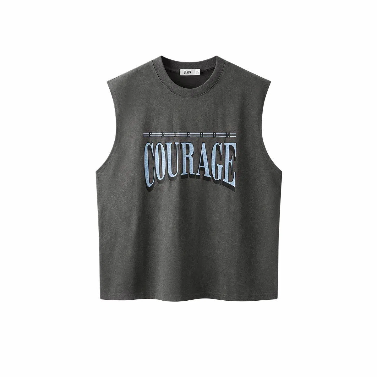 森马 做旧废土风无袖针织坎肩潮流撞色印花背心 男款