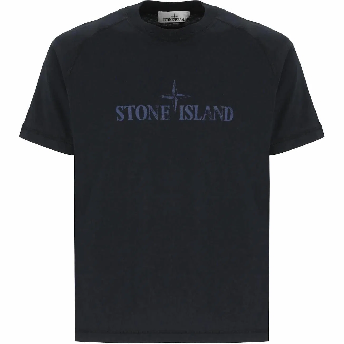 Stone Island SS25 Letter Print Crew Neck T-Shirt Navy