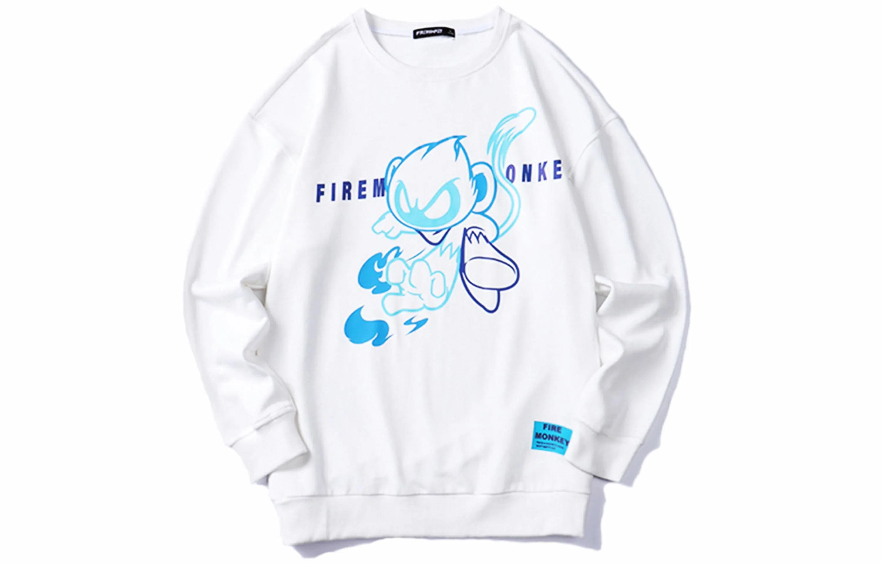 FireMonkey Cartoon Print Sweatshirt White