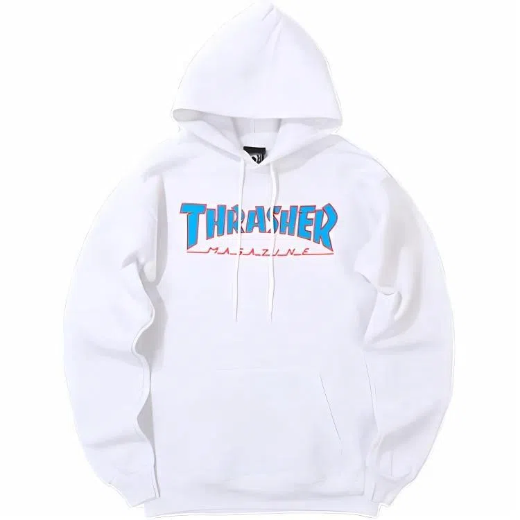 Thrasher Flame Logo Hoodie Grey
