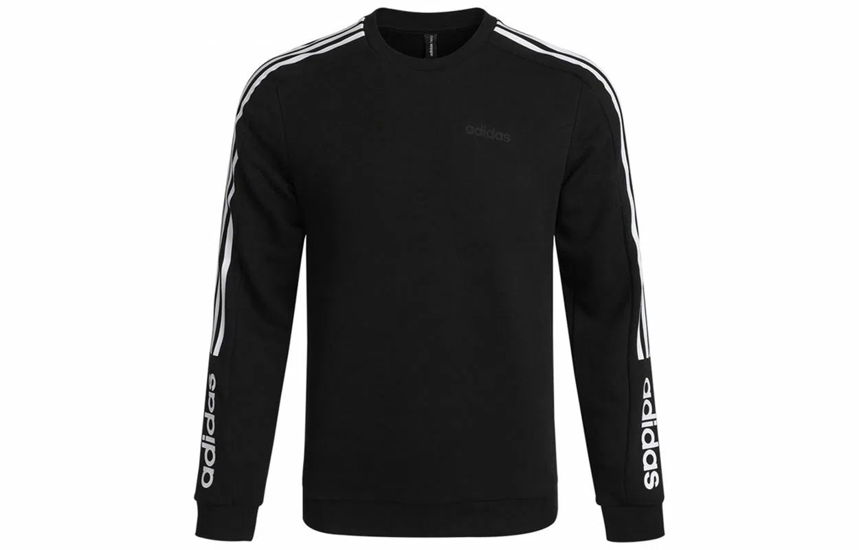 adidas neo M Basc Ss Logo Crew Sweatshirt Black