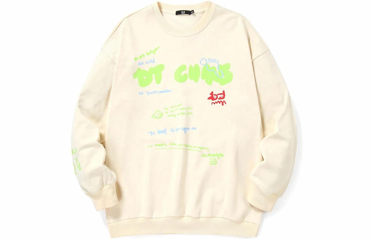 bt Graffiti Print Crewneck Sweatshirt