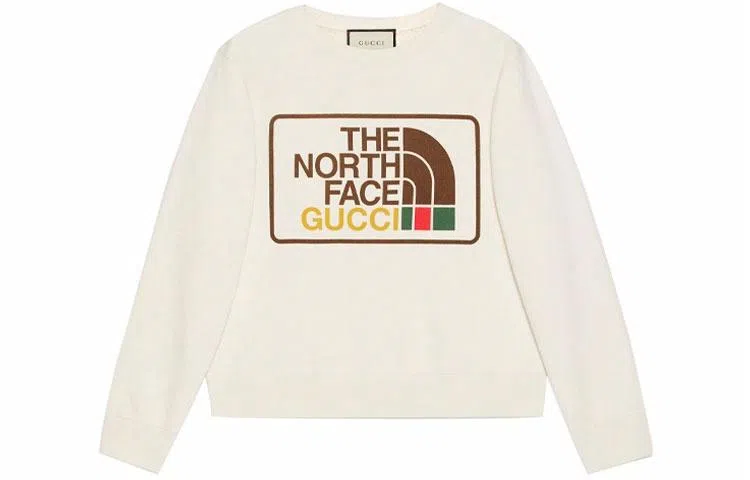 Gucci x The North Face Logo Crewneck Sweatshirt White