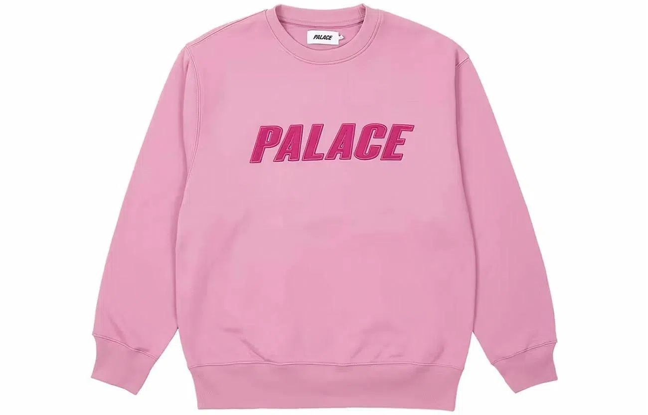 PALACE SS23 IRIDESCENT APPLIQUE CREW ULTRA MAUVE Logo