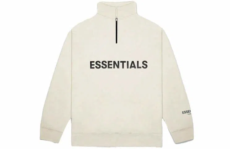 Fear of God Essentials FW20 Half Zip Sweatshirt Cream