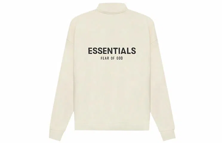 Fear of God Essentials SS21 Mockneck Half Zip ButtercreamCrea Logo