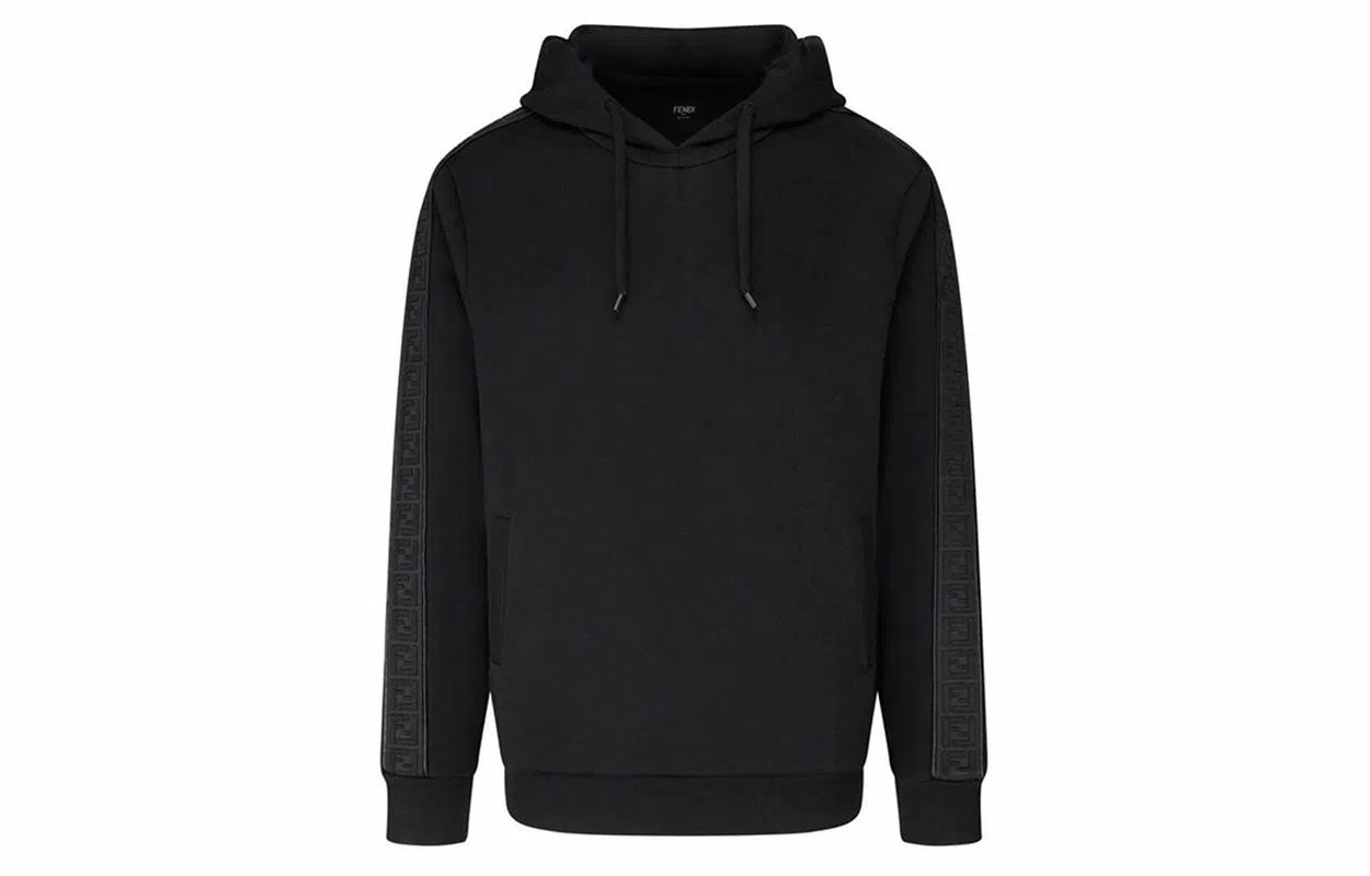 Fendi Logo Hoodie Black