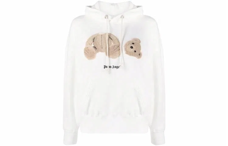 Palm Angels Decapitated Bear Hoodie White