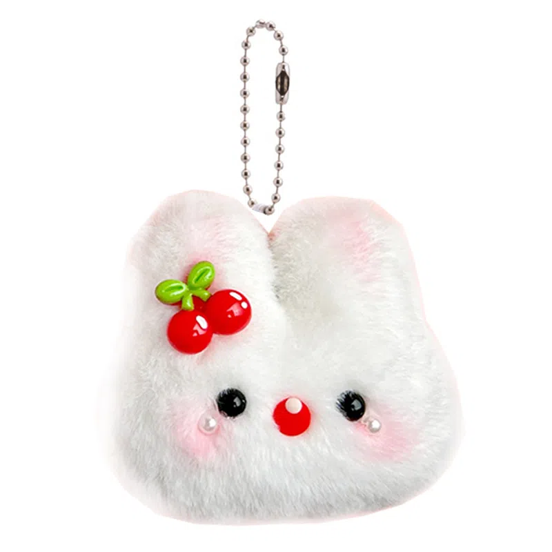 千桐 吱吱叫腮红兔  卡通治愈 创意手机绳包包 行李箱  卡通玩偶 毛绒 挂件 男女同款情侣款