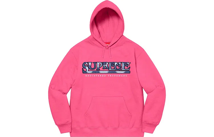 Supreme SS21 Week 17 Denim Logo Hooded Sweatshirt