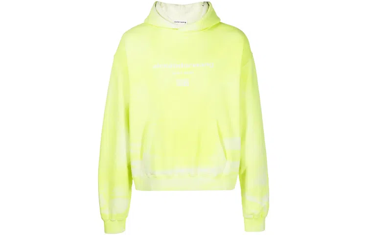 Alexander Wang Logo Tie-Dye Hoodie Yellow