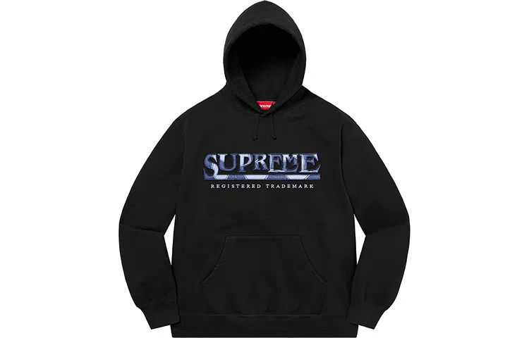 Supreme SS21 Week 17 Denim Logo Hooded Sweatshirt