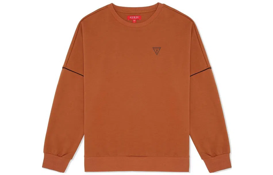 GUESS Logo Crewneck Sweatshirt Brown