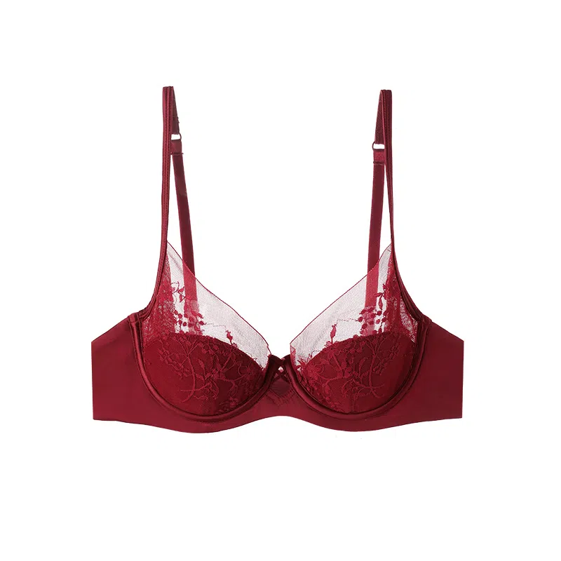 内在密码 薄款法式蕾丝大胸显小透气纯欲性感上托防下垂文胸 女款