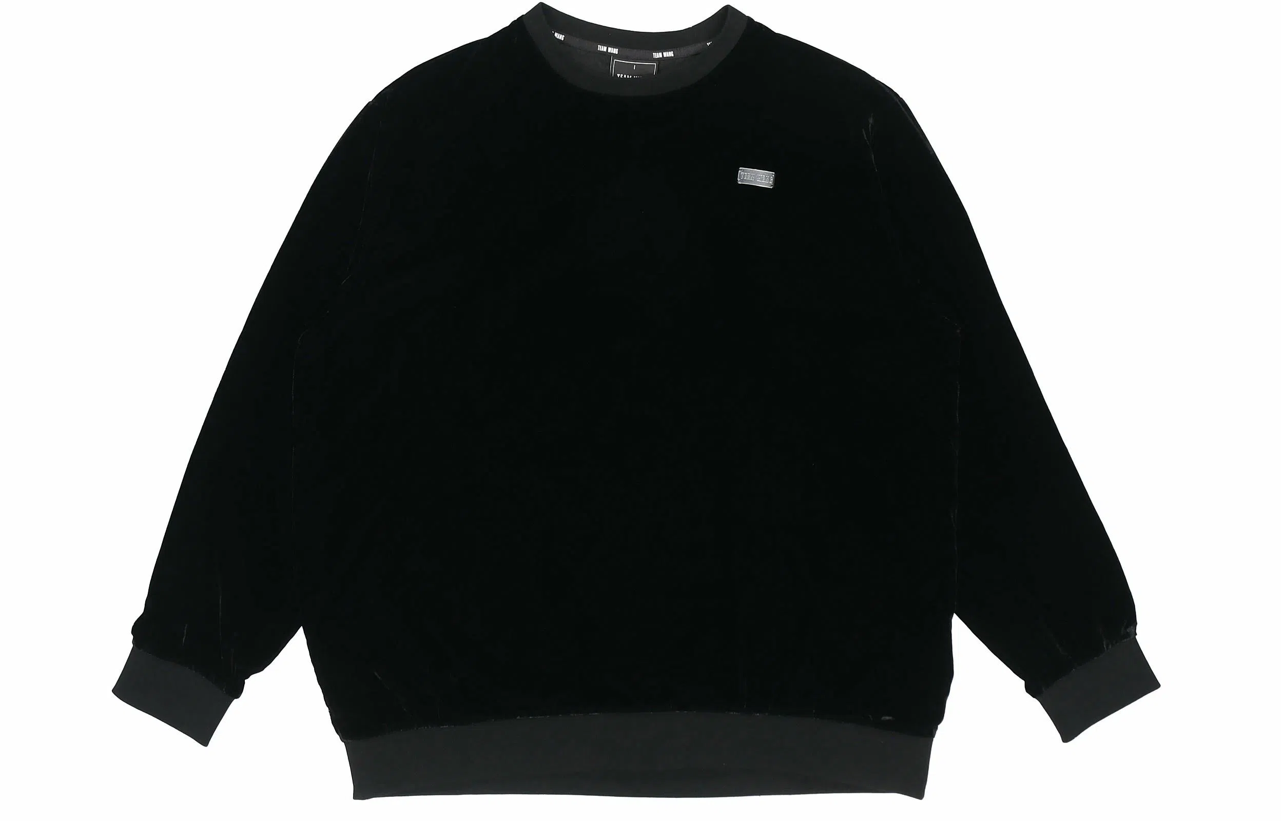 TEAM WANG Logo Velvet Sweatshirt Black