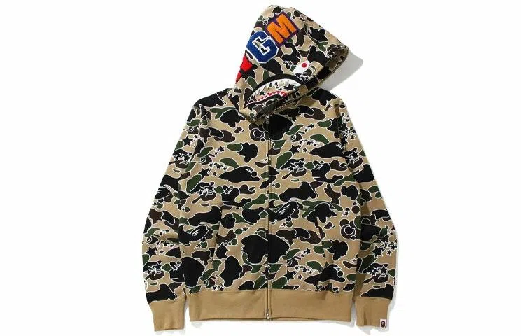 A BATHING APE Sta Camo Shark Zip Hoodie