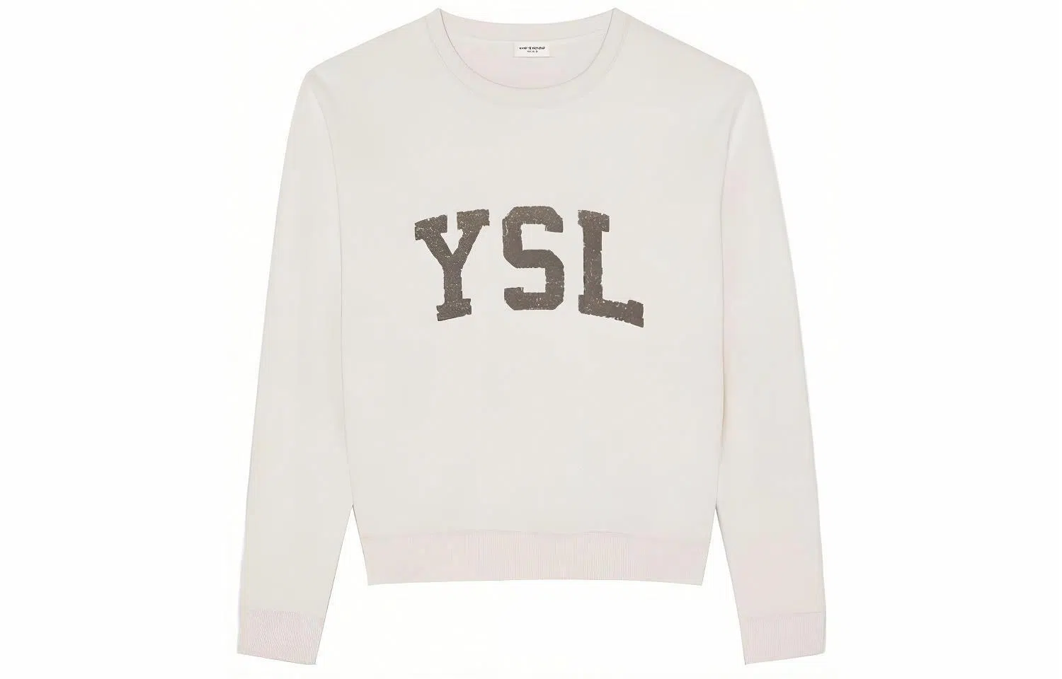 Saint Laurent Logo Crewneck Sweatshirt White