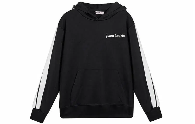 Palm Angels Logo Stripe Long Sleeve Sweatshirt Black