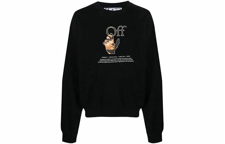OFF-WHITE FW21 Logo Crewneck Sweatshirt Black