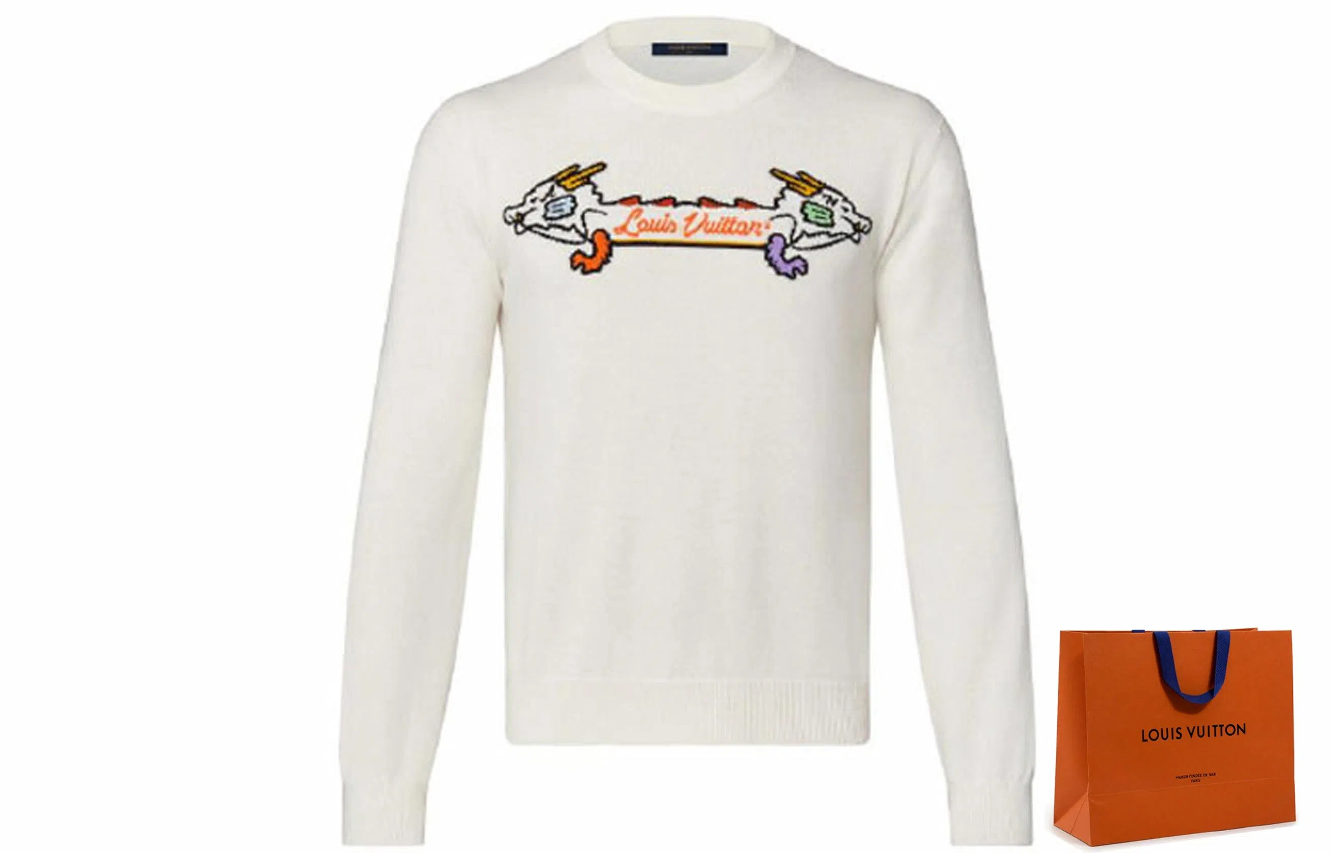 LOUIS VUITTON x Nigo Crewneck Sweatshirt White