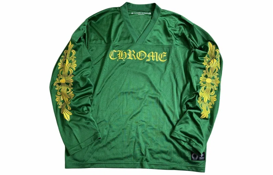 Chrome Hearts SS24 V-Neck Long Sleeve Tee Green