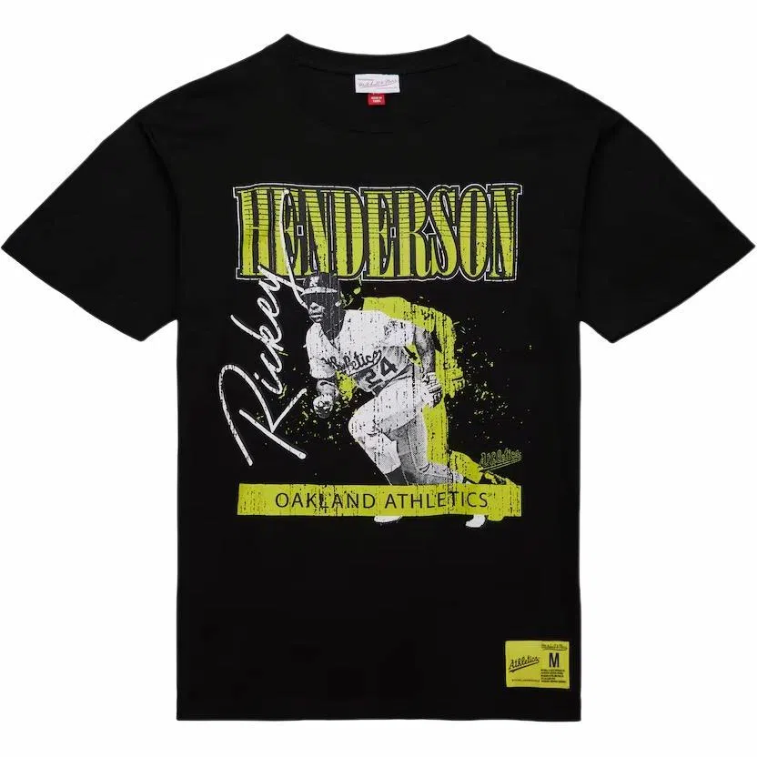 Mitchell Ness x MLB Rickey Henderson Oakland Athletics Neon Pop Player T