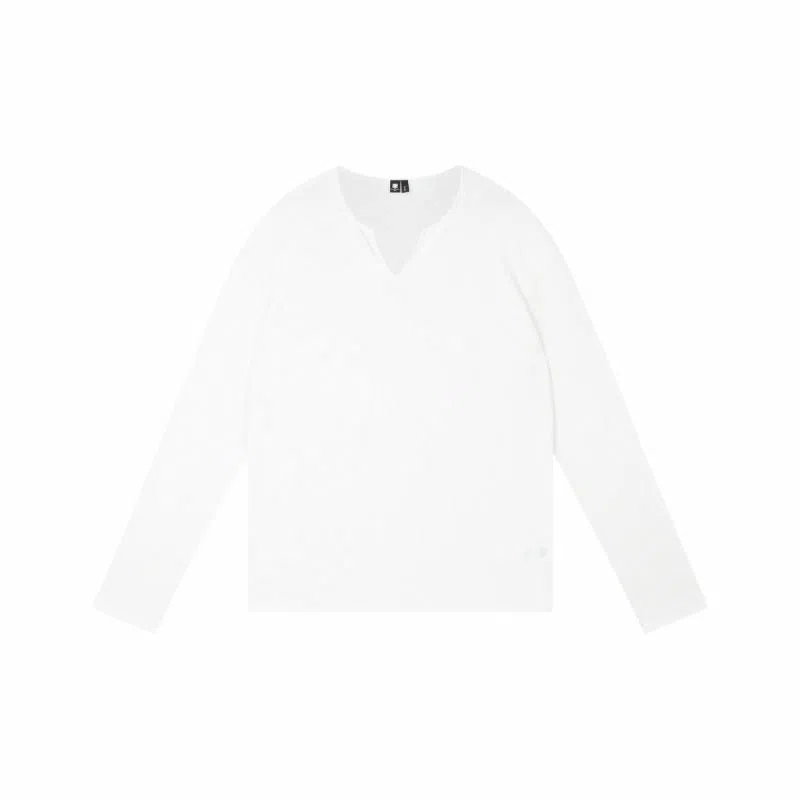 ONE UP V-Neck Waffle Long Sleeve Tee