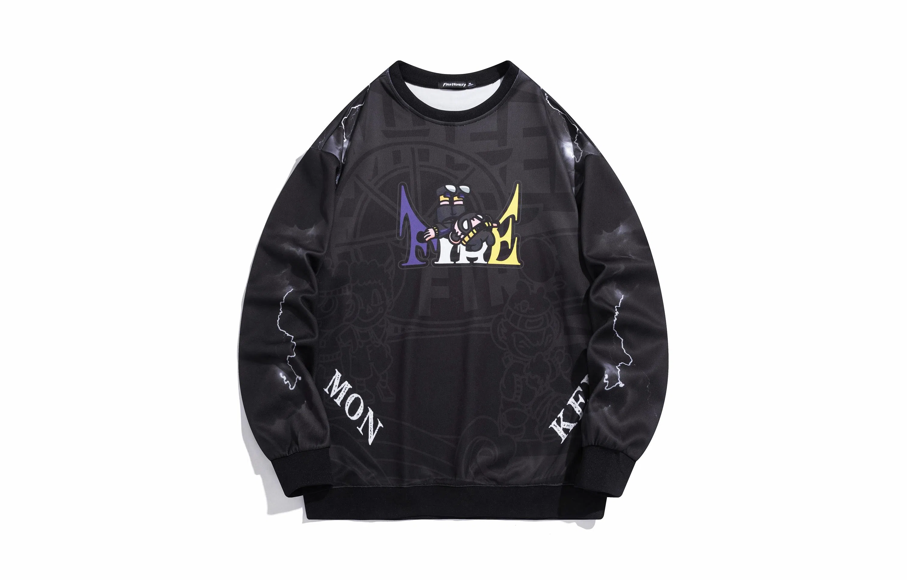 FireMonkey Hand-Painted Cartoon Letter Sweatshirt