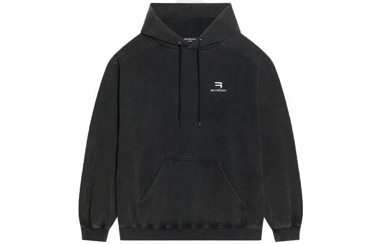 Balenciaga Logo Hoodie Black
