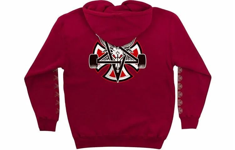 Thrasher x INDEPENDENT Flame Logo Hoodie Red