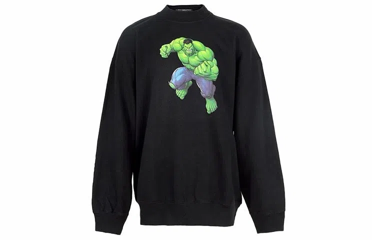 Balenciaga Hulk Print Hoodie Black