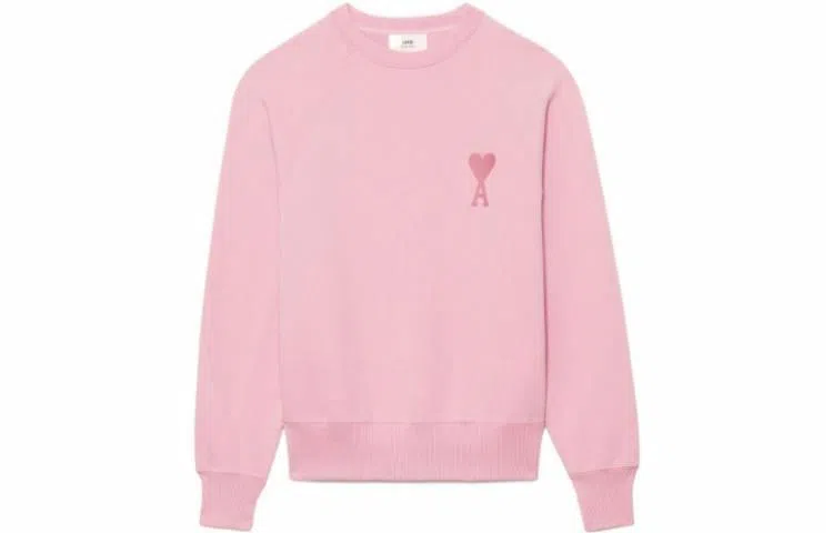 AMIPARIS Logo Embroidered Crewneck Sweatshirt Pink
