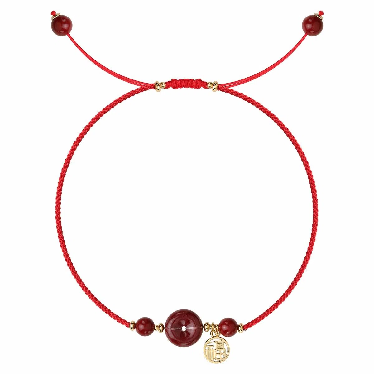 【朱事顺遂】 凤凰涅磐 本命年红红火火招财纳福 红绳紫金砂平安扣手工编织脚绳 新中式原创设计小众高级感#好运 朱砂 脚链 女款