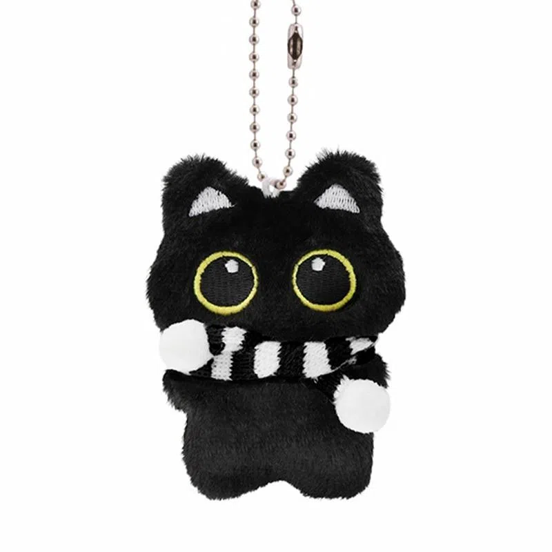 Qiantong Little Black Cat Plush Keychain