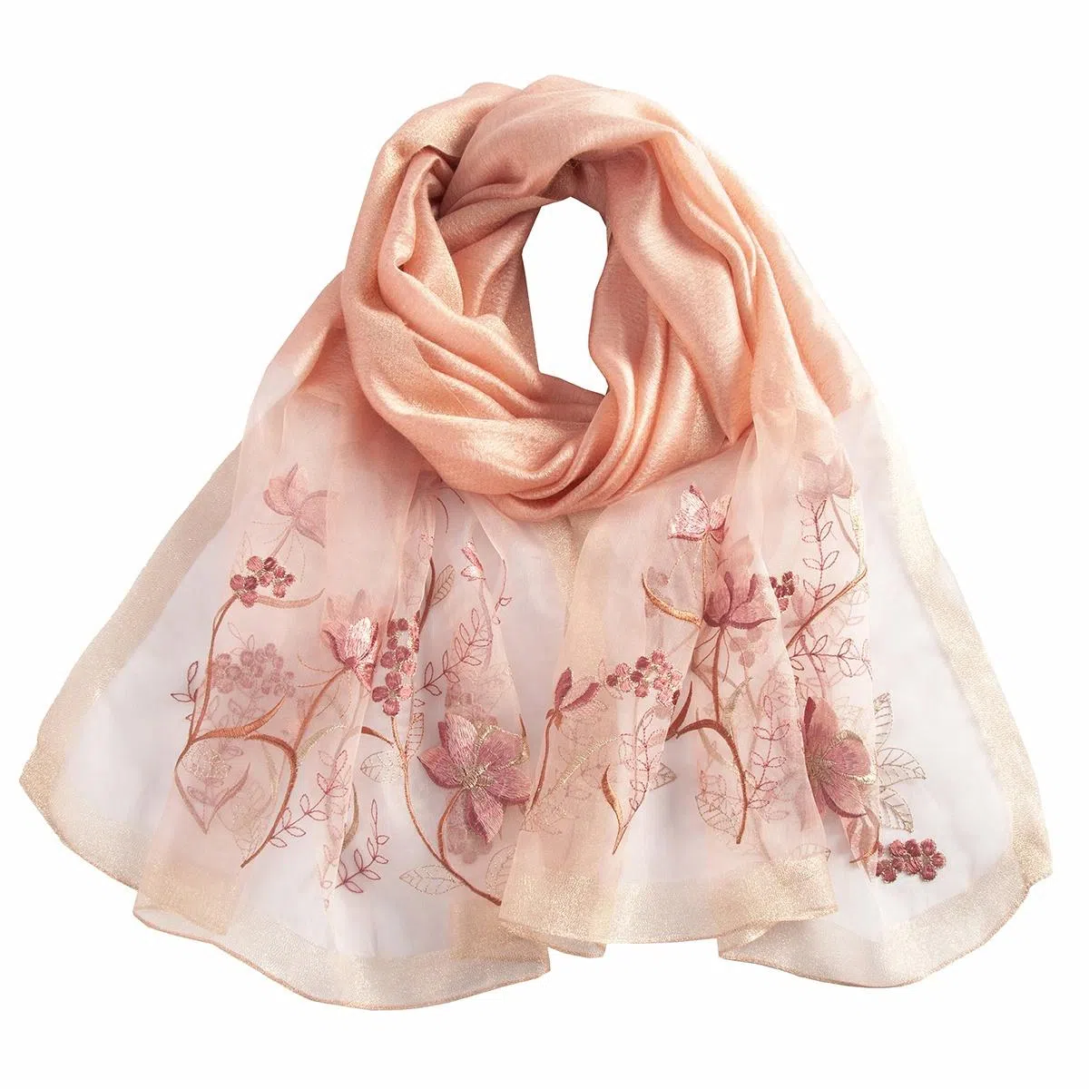 上海故事 新中式古风刺绣结婚真丝羊毛混纺 丝巾 女款