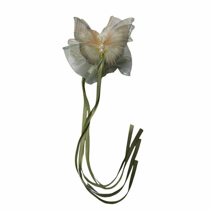 丹琴 新中式国风马尾夹超仙飘带蝴蝶抓夹旗袍古风发饰后脑勺头饰 亚克力 发夹 女款