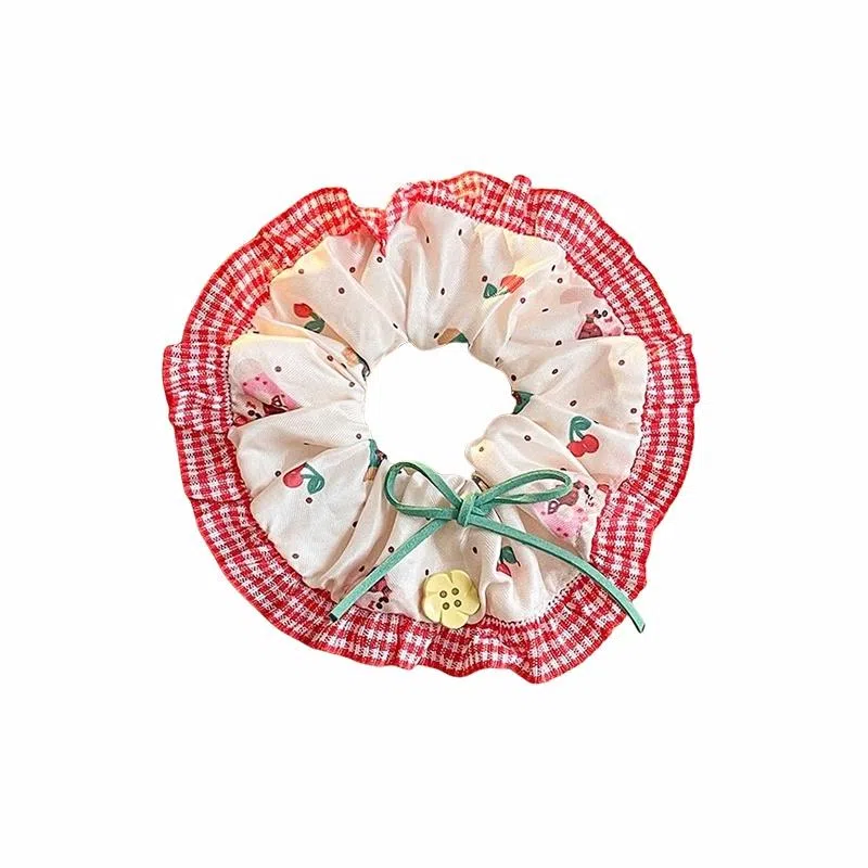 水中玉 蝴蝶结大肠发圈可爱甜美高弹力扎头皮筋高级感夏日发绳头饰 布艺 头绳 女款