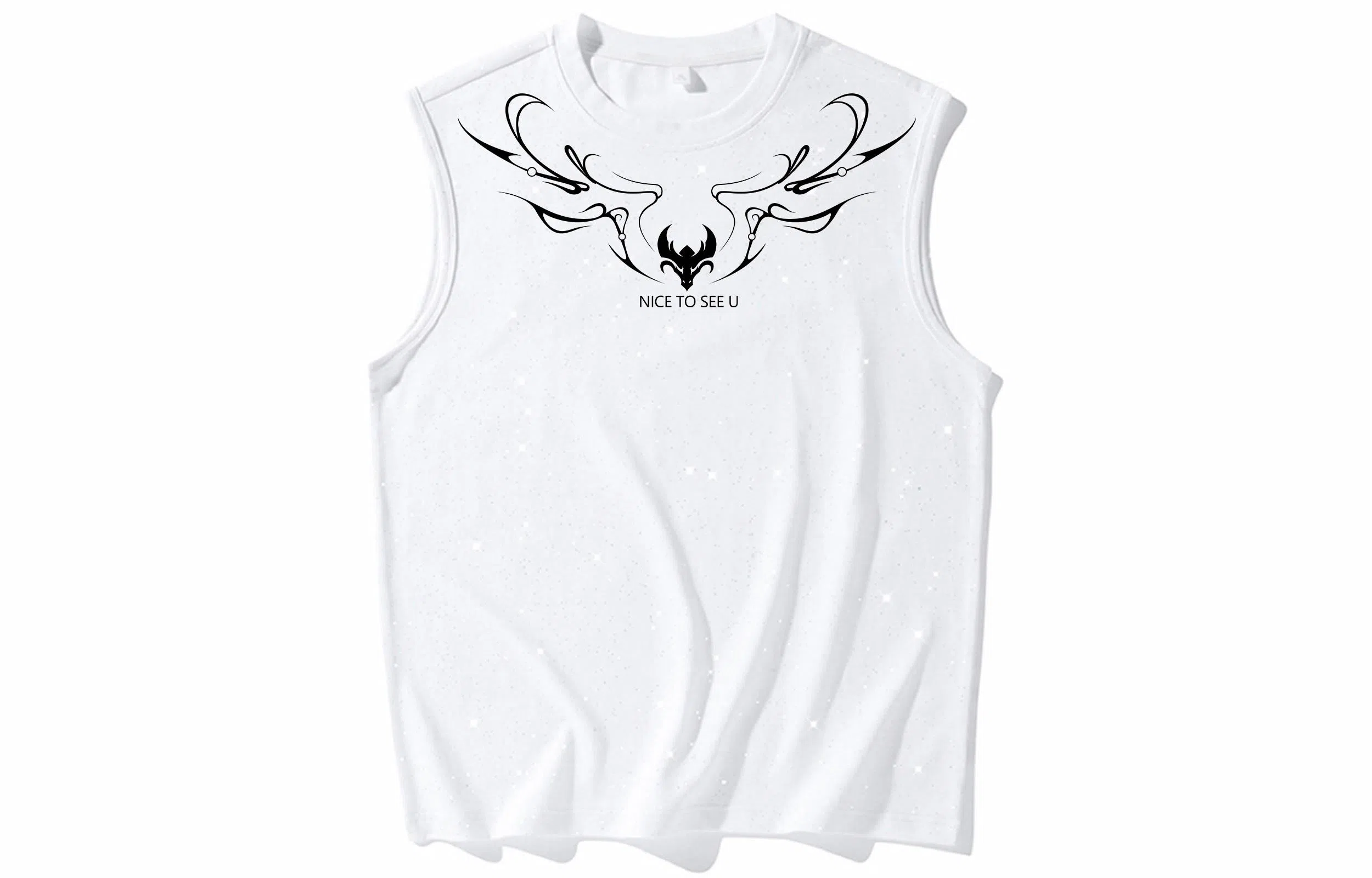 王者荣耀 东方元素大龙字母印花满天星宽松休闲百搭高街纯棉无性别中国风圆领无袖背心 男女同款