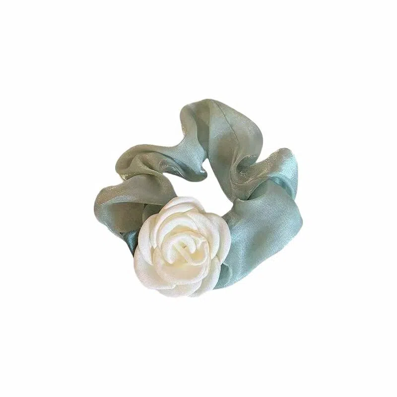 蒙妮 森系山茶花大肠 布料 头绳 男女同款情侣款