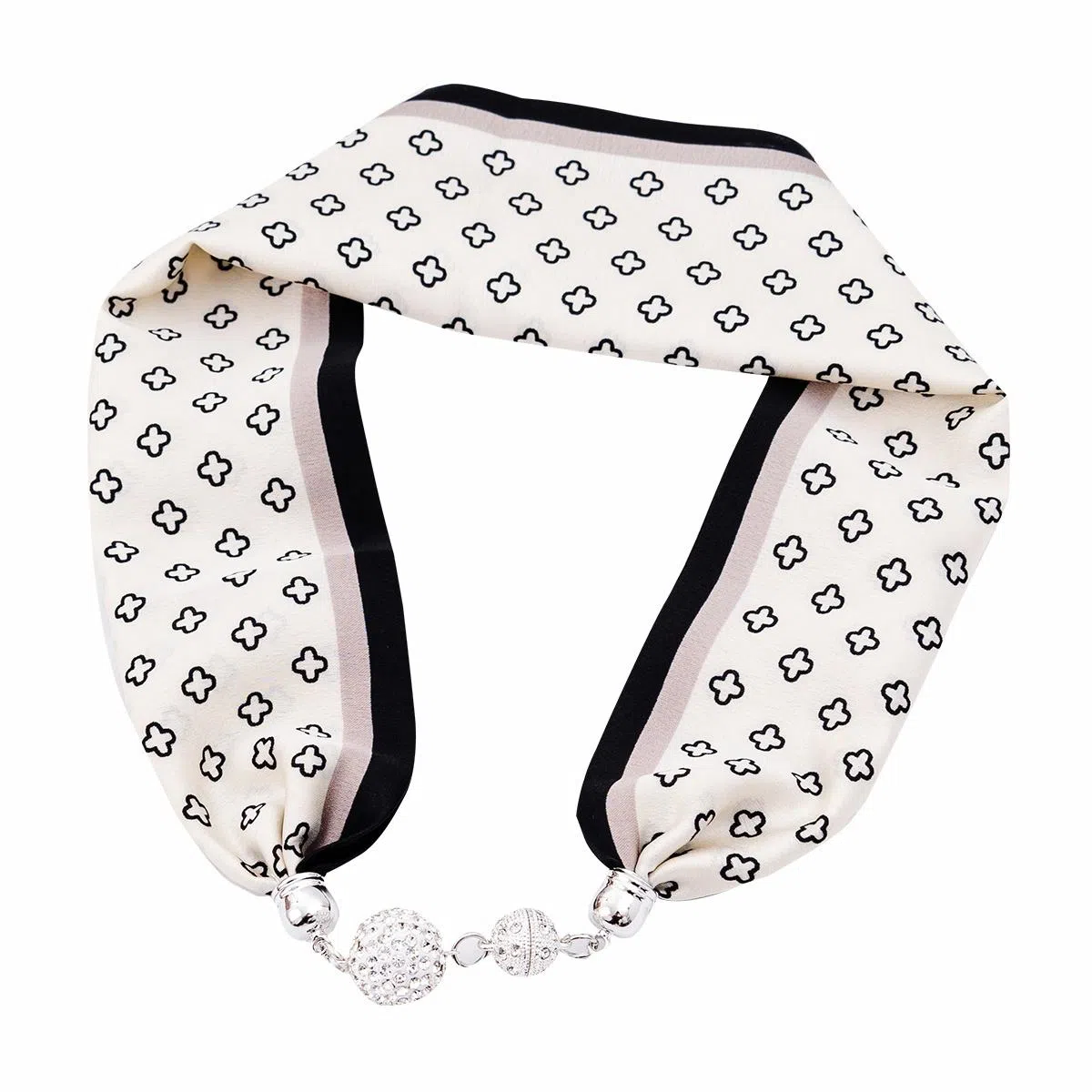 上海故事 百搭时尚磁扣气质多用吊坠锁骨链小领巾  丝巾 女款