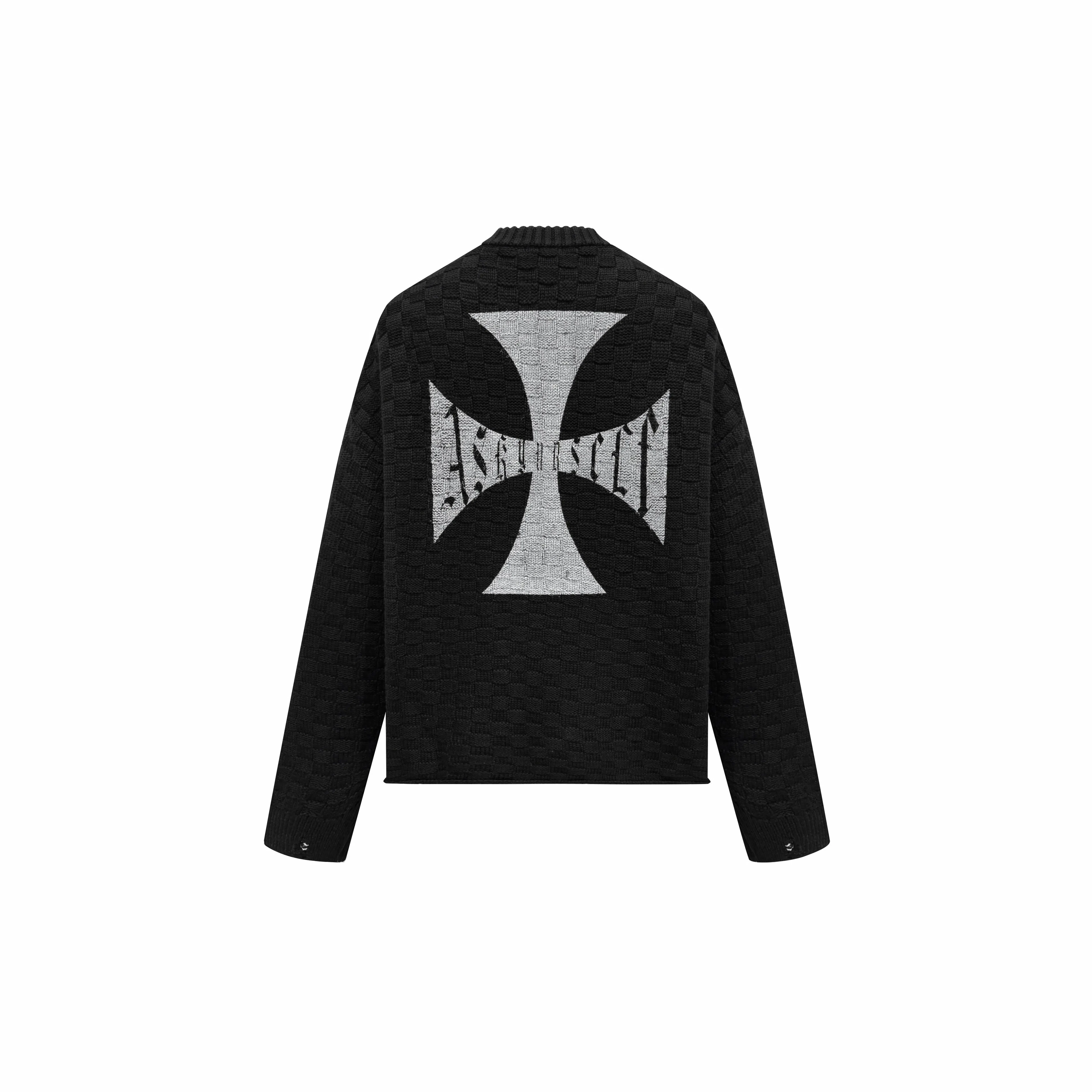 Askyurself Cross Knit Sweater Black