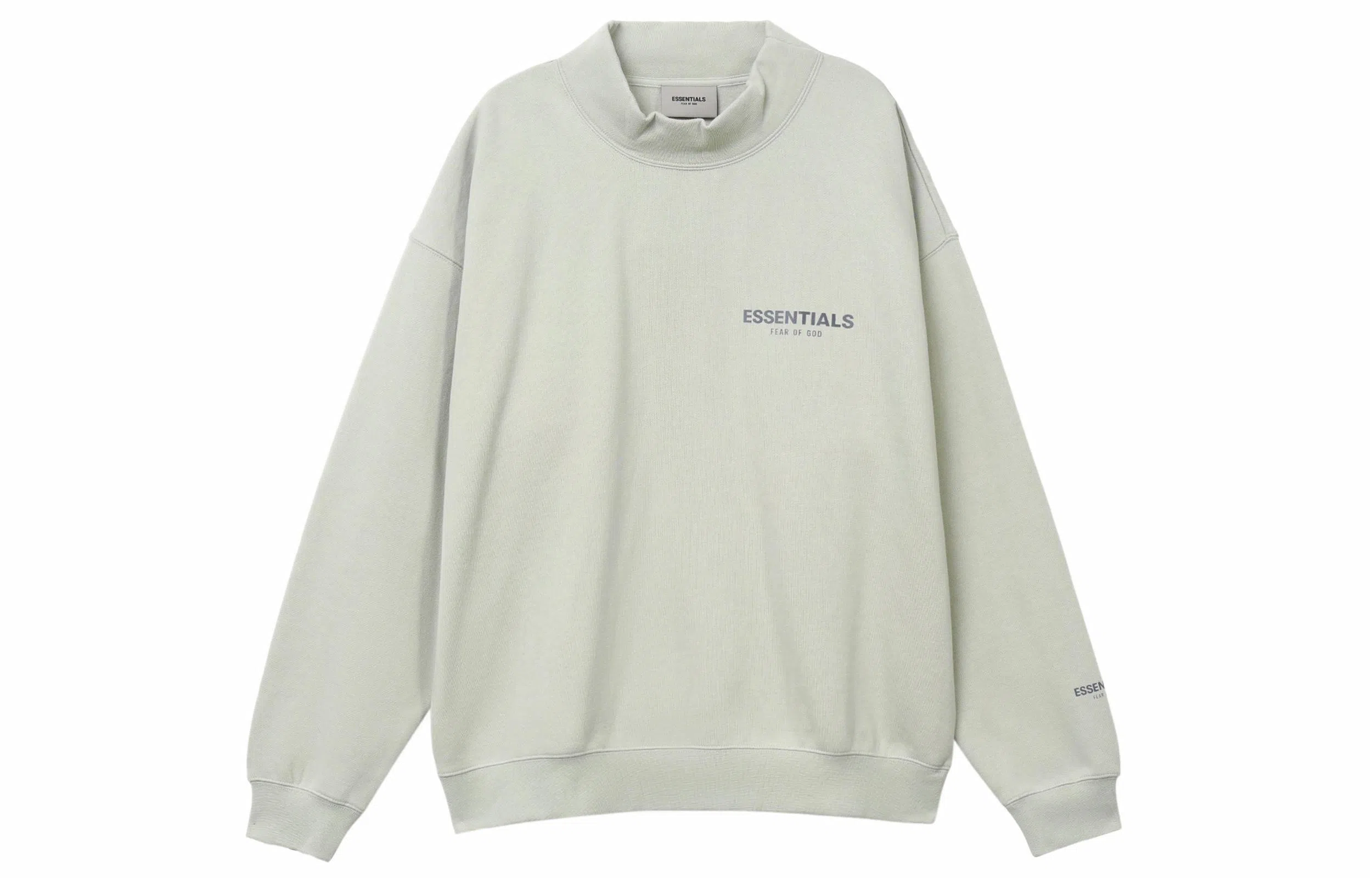 Fear of God Essentials FW21 Mock Neck Sweatshirt GreenConcrete Logo