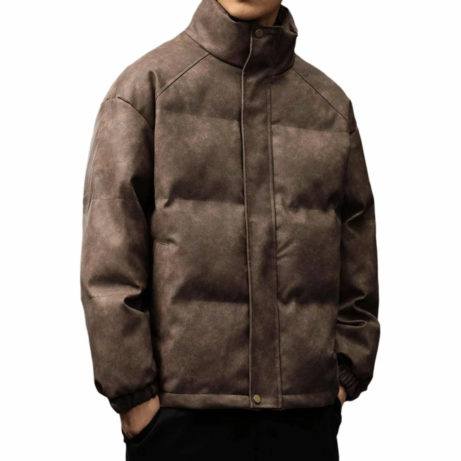 贵色 落肩袖立领保暖棉服 男款