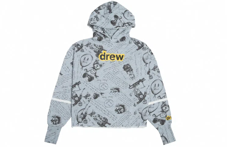 Drew House logo FW21 Idears Deconstructed Hoodie Idears Heather Grey