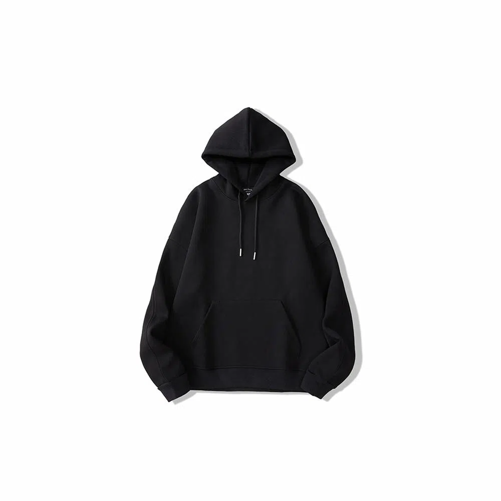 我是大卫 慵懒风重磅纯色简约宽松基础款休闲连帽卫衣 男女同款