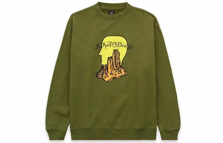 Brain Dead FW21 Mount Slime Crewneck - Olive