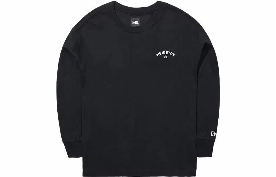 New Era Cartoon Embroidered Crewneck Sweatshirt Black
