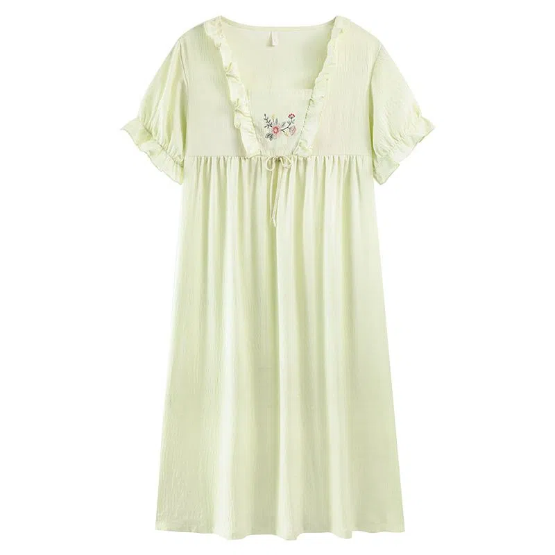 细舍 软绵绵系列 甜美中长款舒适透气可外穿短袖睡裙 女款 标准色