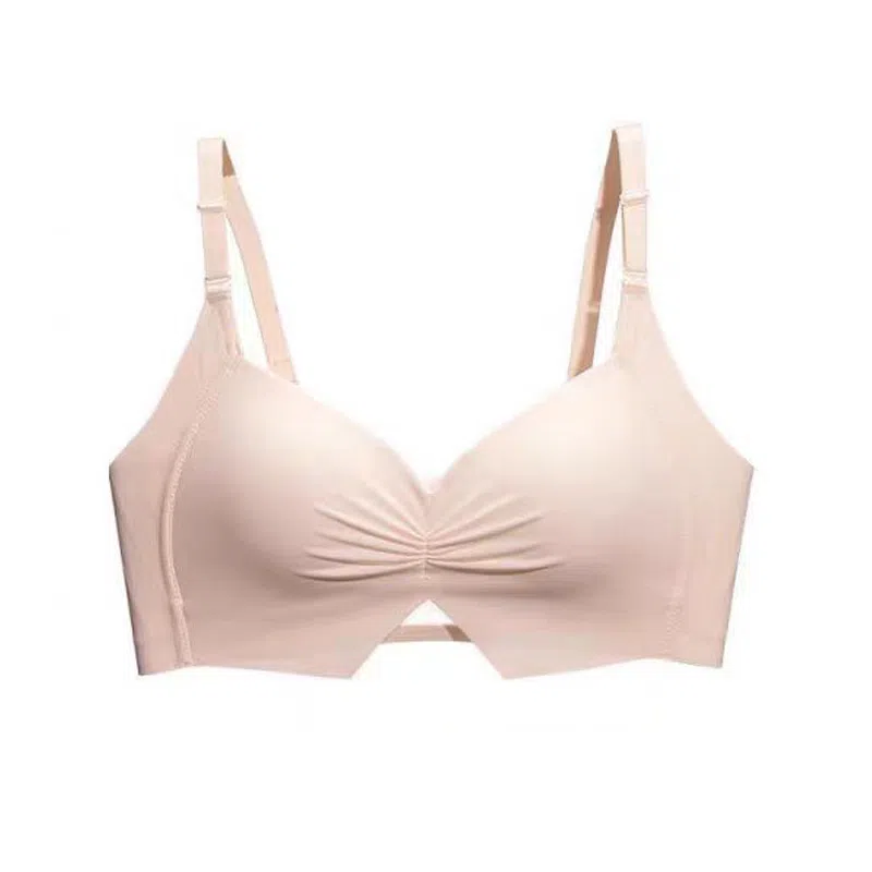 棉基因 贴合简约防滑侧收副乳全罩杯无痕大胸显小薄款防下垂聚拢文胸 女款 组合装